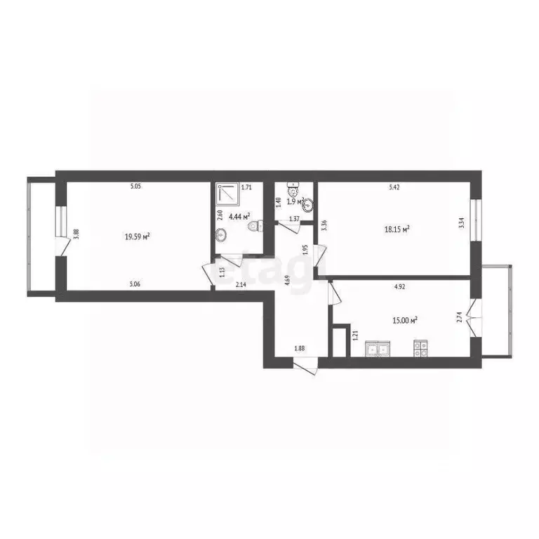 2-к кв. Мордовия, Саранск Красноармейская ул., 17 (60.0 м) - Фото 2