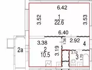 1-к кв. Москва ул. Константина Федина, 13 (40.7 м) - Фото 2