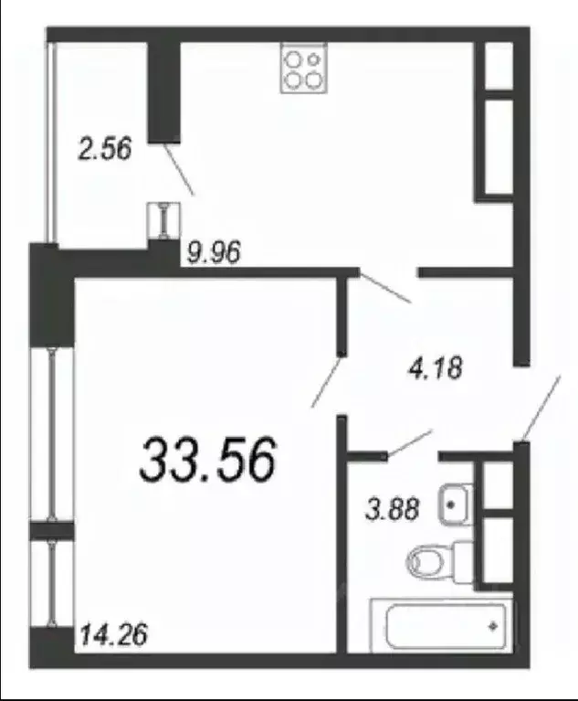 1-к кв. Санкт-Петербург Планерная ул., 97к1 (33.6 м) - Фото 1