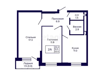 Продаётся 2-к квартира, 53 м - Фото 0