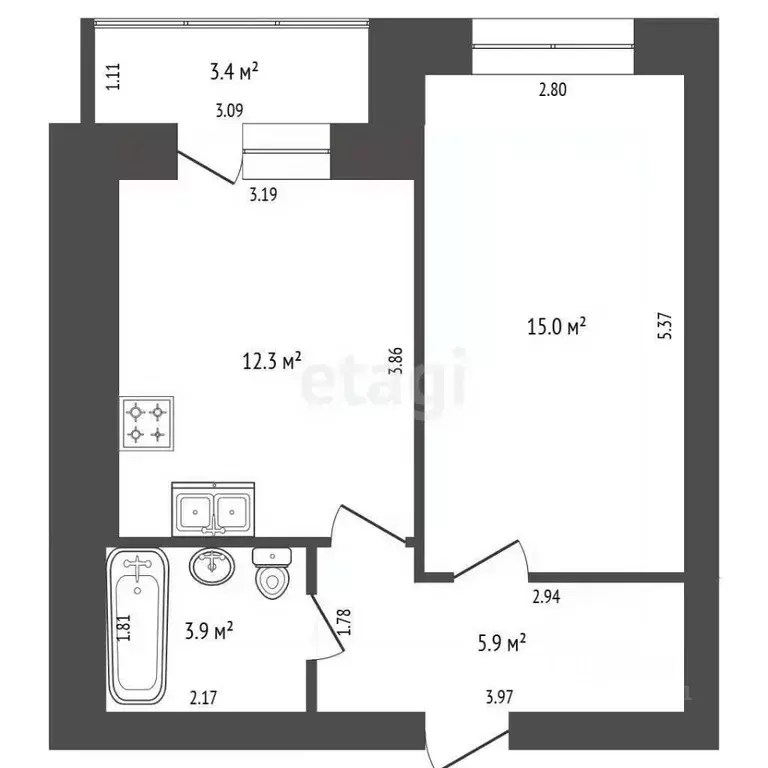 1-к кв. Костромская область, Кострома бул. Маршала Василевского, 11к1 ... - Фото 1