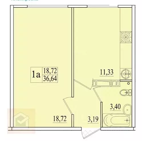 1-к кв. Крым, Евпатория ул. Чапаева, 28 (36.64 м) - Фото 2
