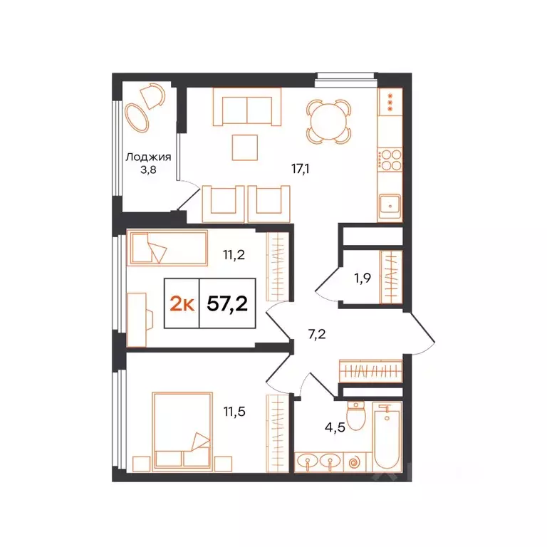 2-к кв. Свердловская область, Нижний Тагил 1-й кв-л, Александровский ... - Фото 1