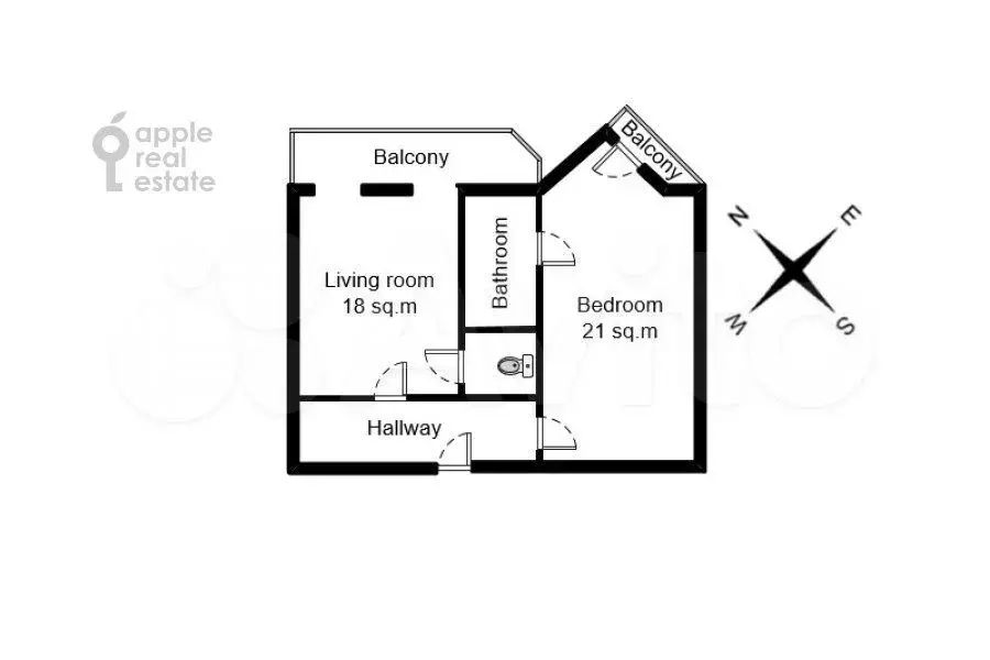 1-к. квартира, 51 м, 6/6 эт. - Фото 0