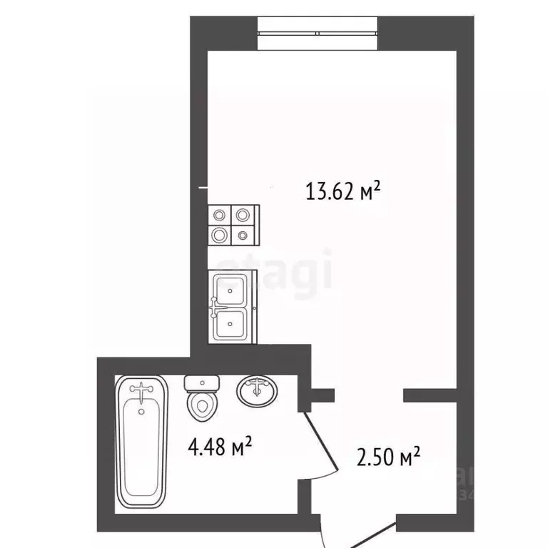 Студия Тюменская область, Тюмень ул. 9 Января, 160к1 (20.6 м) - Фото 2