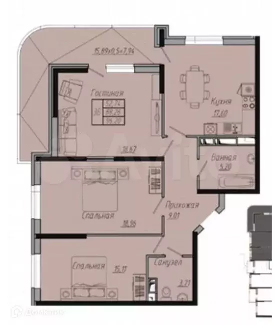 Продаётся 3-к квартира, 96.2 м - Фото 0
