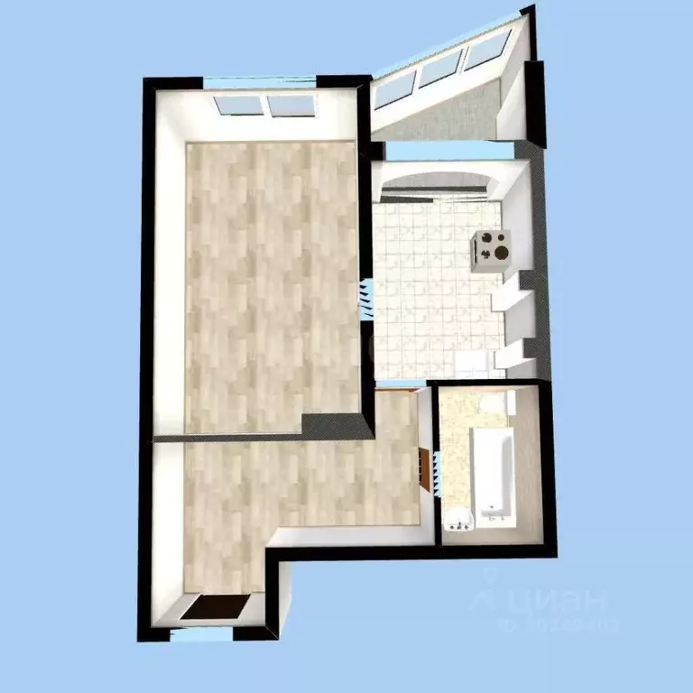 1-к кв. Башкортостан, Уфа Российская ул., 25 (38.5 м) - Фото 1