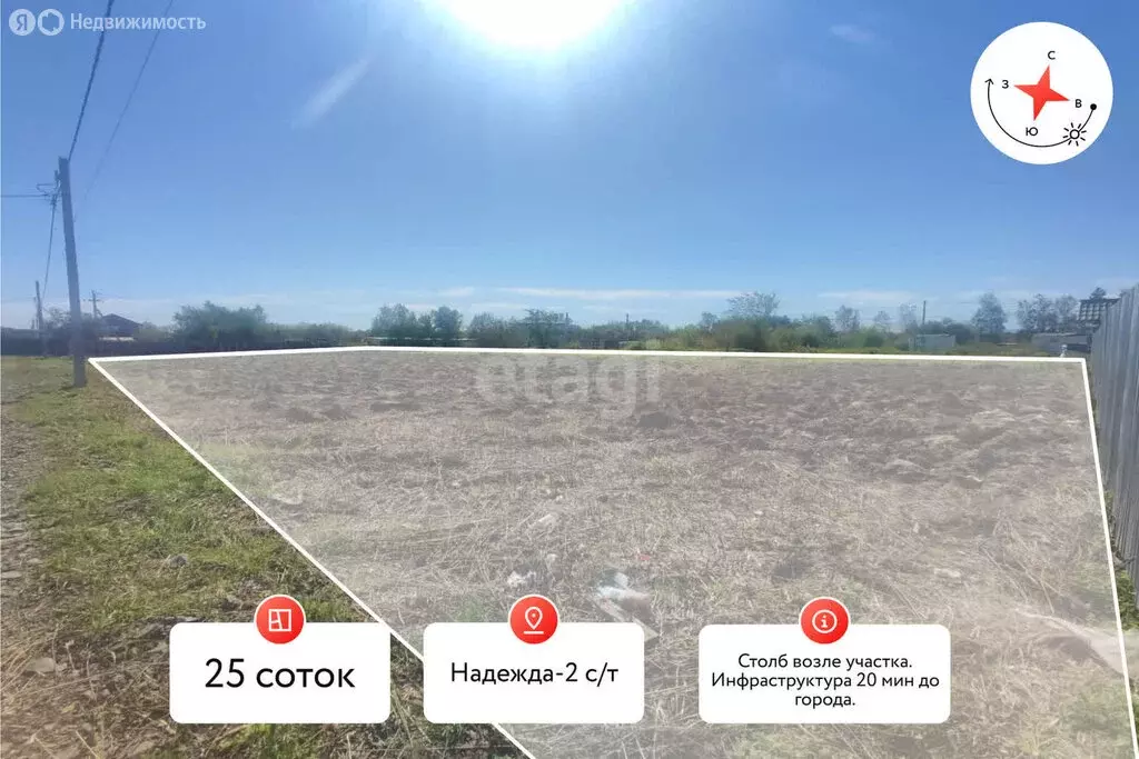 Участок в Хабаровск, садовое товарищество Надежда-2 (25 м) - Фото 1