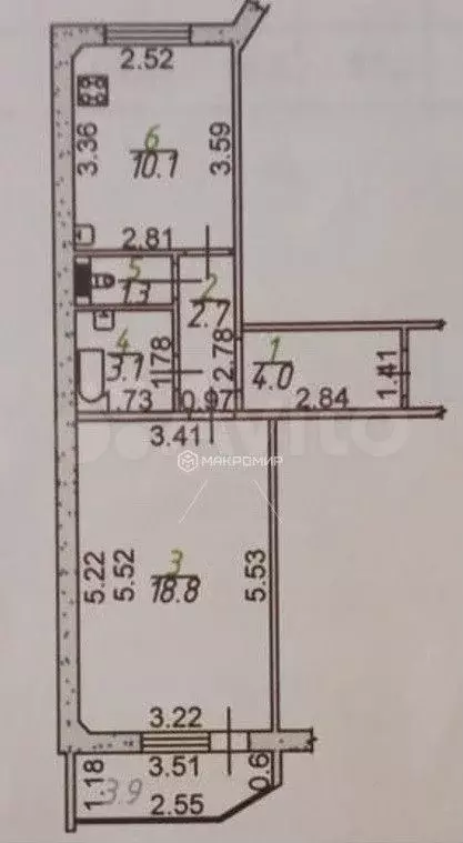 1-к. квартира, 40 м, 3/9 эт. - Фото 0