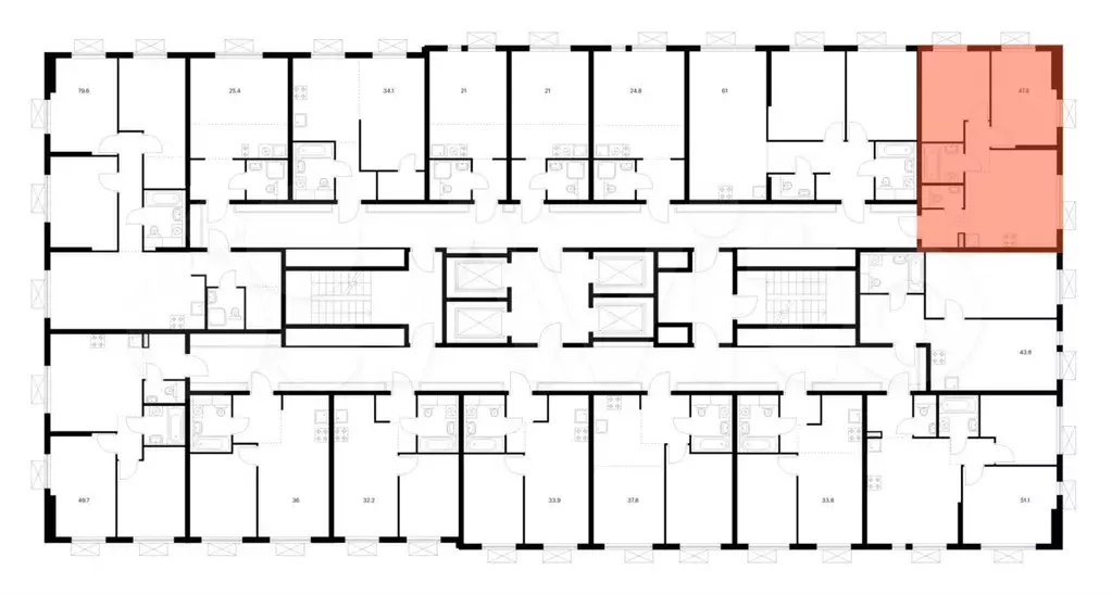 2-к. квартира, 47,8 м, 15/24 эт. - Фото 1