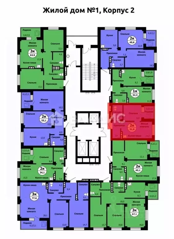 2-к кв. Красноярский край, Красноярск Лесопарковая ул., 47 (31.9 м) - Фото 0