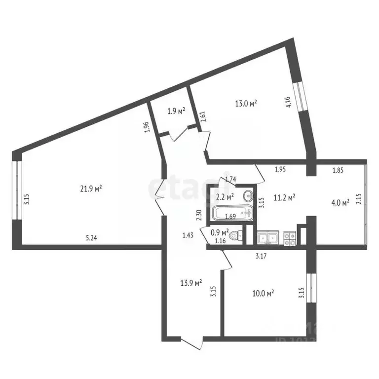 3-к кв. Ханты-Мансийский АО, Нягань 4-й мкр, 6 (75.0 м) - Фото 1