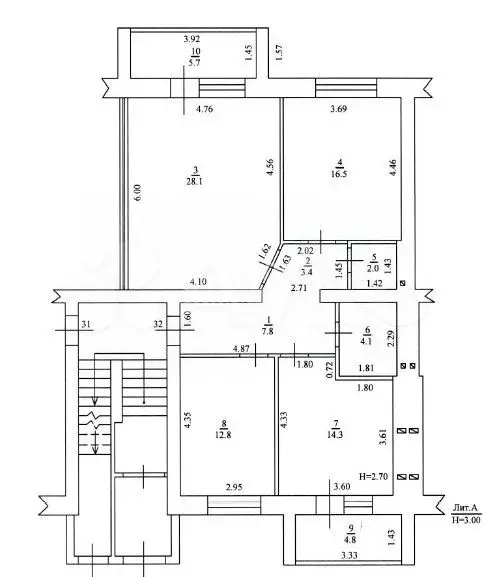 3-к. квартира, 89 м, 1/5 эт. - Фото 0
