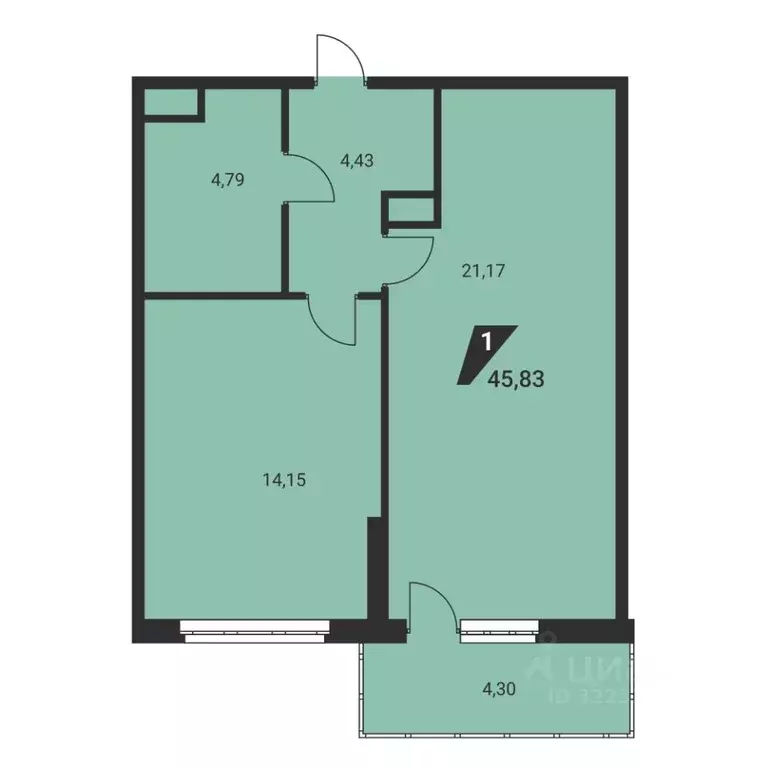 1-к кв. Свердловская область, Екатеринбург Юго-Западный жилрайон, Дом ... - Фото 2