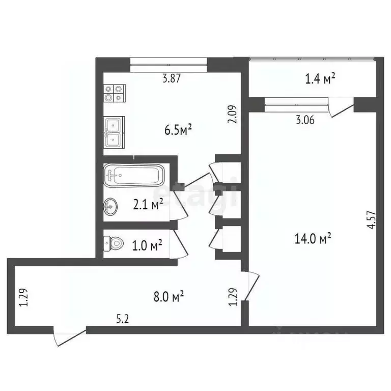 1-к кв. Мордовия, Саранск ул. Воинова, 10 (32.7 м) - Фото 0