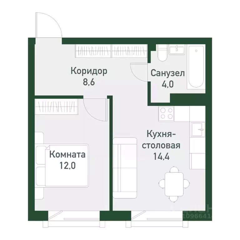 1-к кв. Челябинская область, Челябинский городской округ, пос. ... - Фото 0