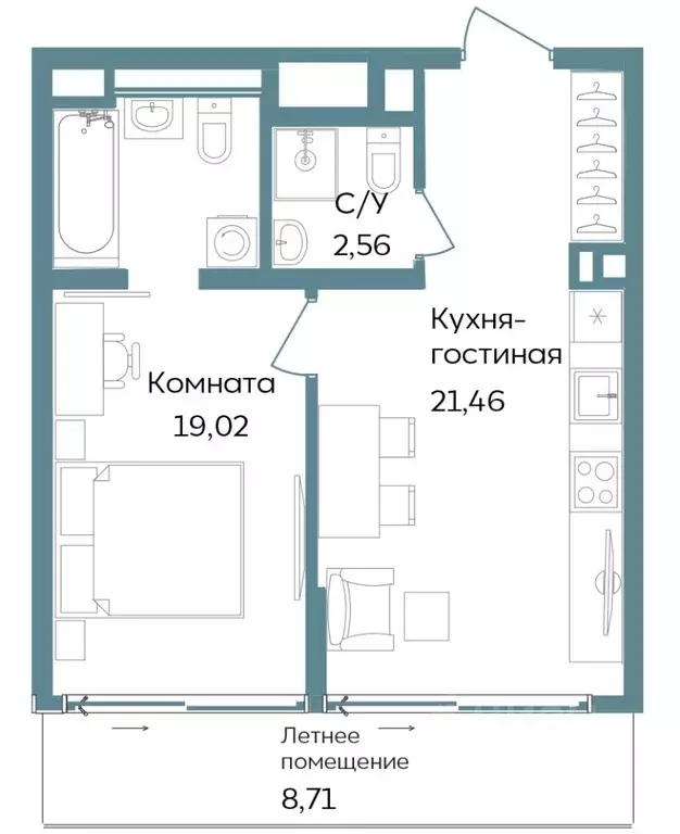 2-к кв. Крым, Саки ул. Морская (51.75 м) - Фото 1