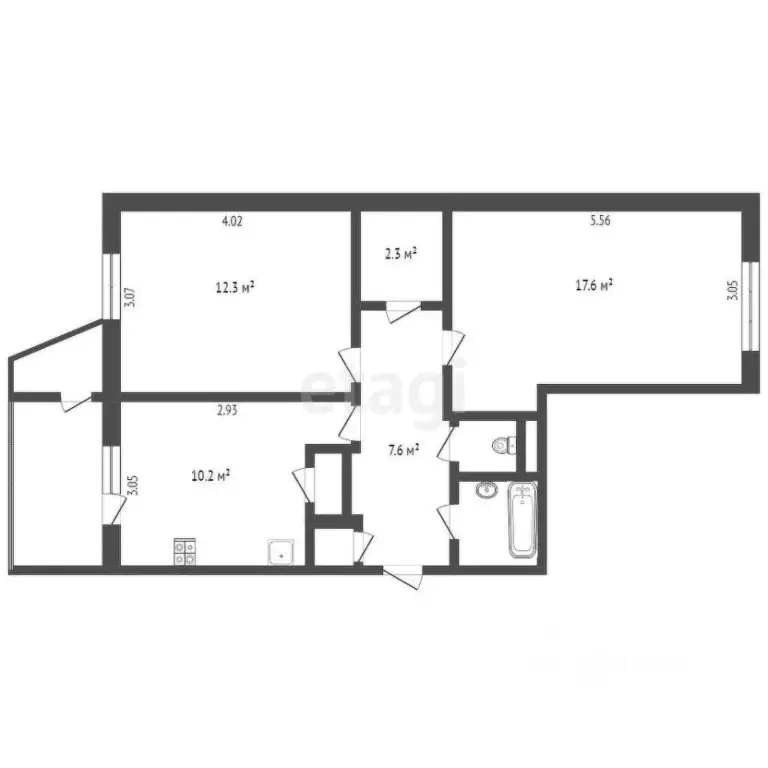 2-к кв. Камчатский край, Петропавловск-Камчатский ул. Карбышева, 3 ... - Фото 2