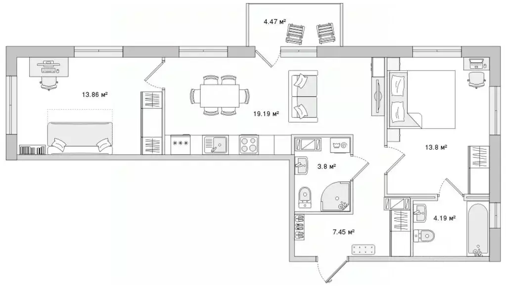 2-к кв. Санкт-Петербург Белоостровская ул., 10к2 (66.76 м) - Фото 0