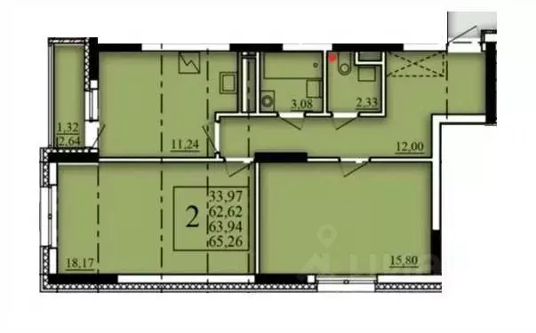 2-к кв. Башкортостан, Уфа Затон-Восточный жилрайон, Паруса жилой ... - Фото 0