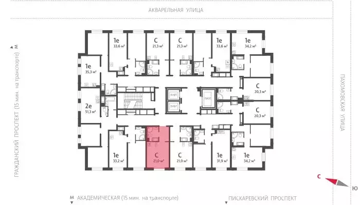 Квартира-студия: Санкт-Петербург, Пахомовская улица, 12к1 (20.8 м) - Фото 1