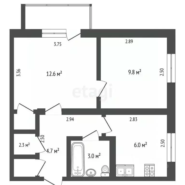 2-к кв. Крым, Судак ш. Восточное, 3А (38.4 м) - Фото 1