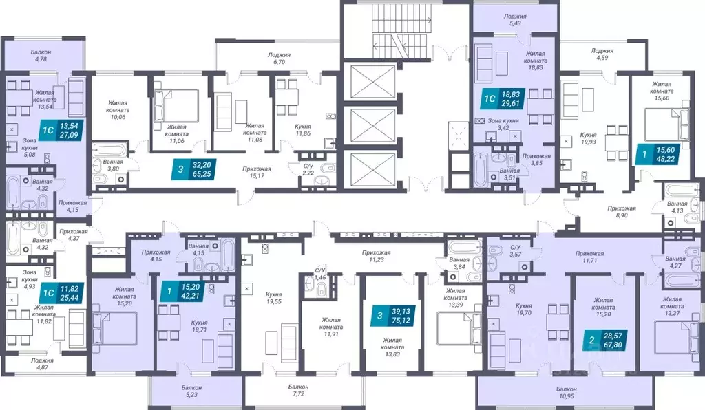 2-к кв. Новосибирская область, Новосибирск ул. Королева, 19 (67.8 м) - Фото 1