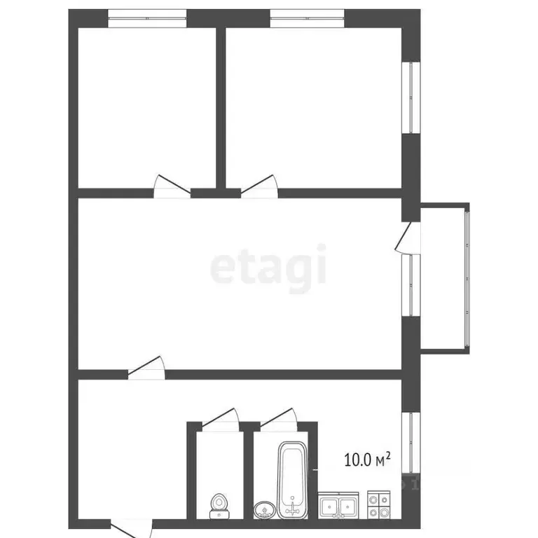 3-к кв. Костромская область, Кострома Юбилейный мкр, 13 (49.8 м) - Фото 1