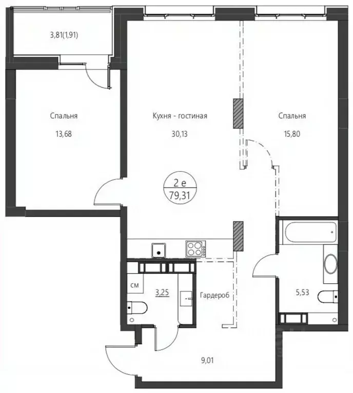 2-к кв. Хабаровский край, Хабаровск ул. Солженицына, 4 (79.31 м) - Фото 0