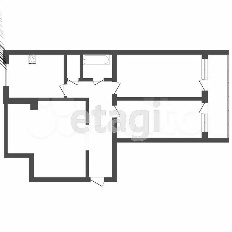 3-к. квартира, 63,4 м, 6/9 эт. - Фото 1