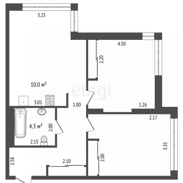 3-к кв. Кемеровская область, Кемерово ул. Мичурина, 58к2 (65.0 м) - Фото 1