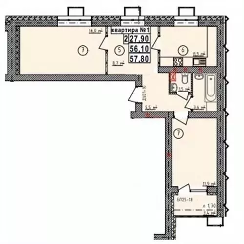 2-к кв. Липецкая область, Усмань Северо-Восточный мкр,  (57.8 м) - Фото 1