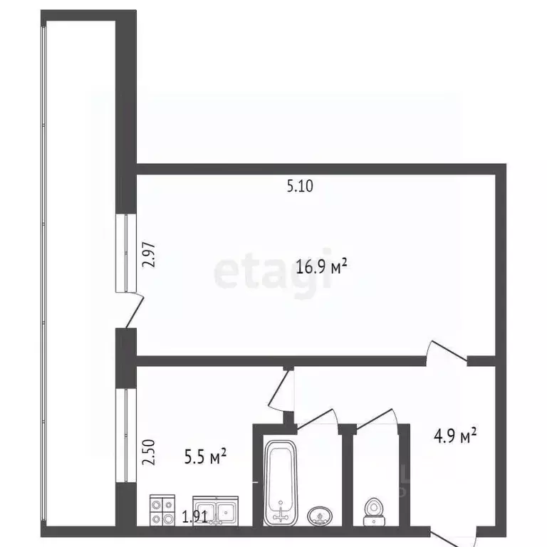 1-к кв. Архангельская область, Новодвинск ул. Мира, 7А (30.5 м) - Фото 1