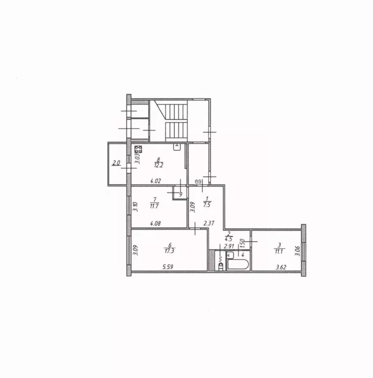 3-к кв. Псковская область, Псков ул. Петрова, 2 (67.7 м) - Фото 2