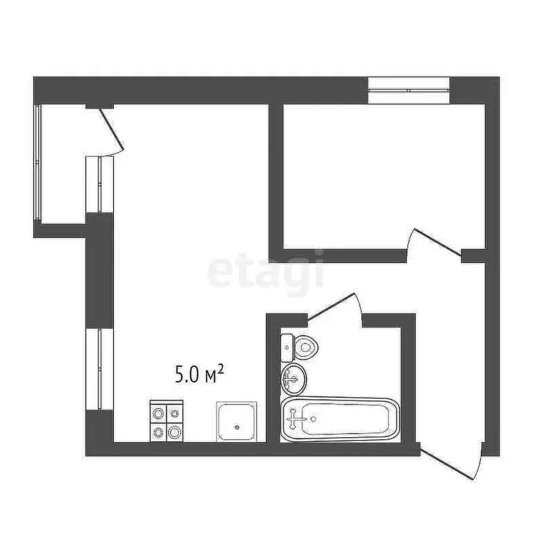 1-комнатная квартира: Сочи, Молодогвардейская улица, 2/28 (33.2 м) - Фото 1