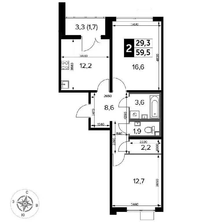 Продается 2-комнатная квартира - Фото 1