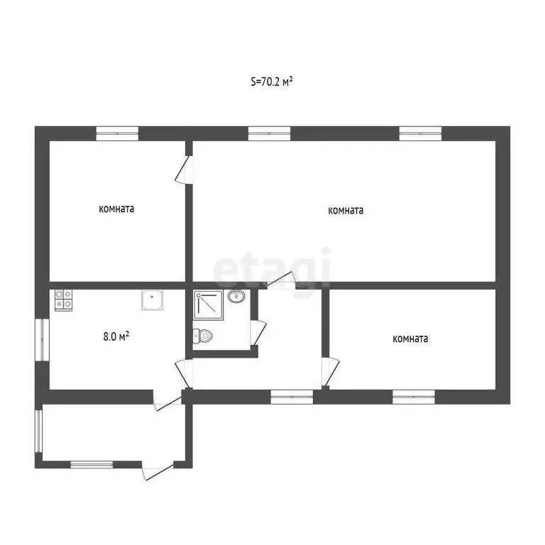 Дом в посёлок Куеда, Красноармейская улица (70.2 м) - Фото 0