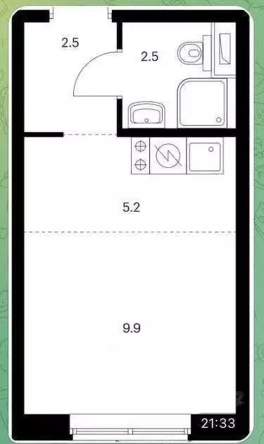 Студия Москва Кронштадтский бул., 8к3 (19.8 м) - Фото 0