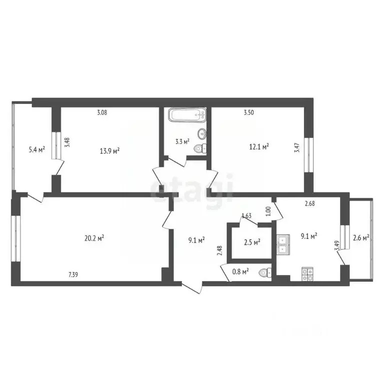 3-к кв. Крым, Черноморское пгт ул. Димитрова (73.0 м) - Фото 2