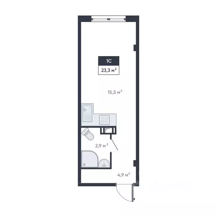 Студия Ленинградская область, Мурино Всеволожский район, Ромашки жилой ... - Фото 1