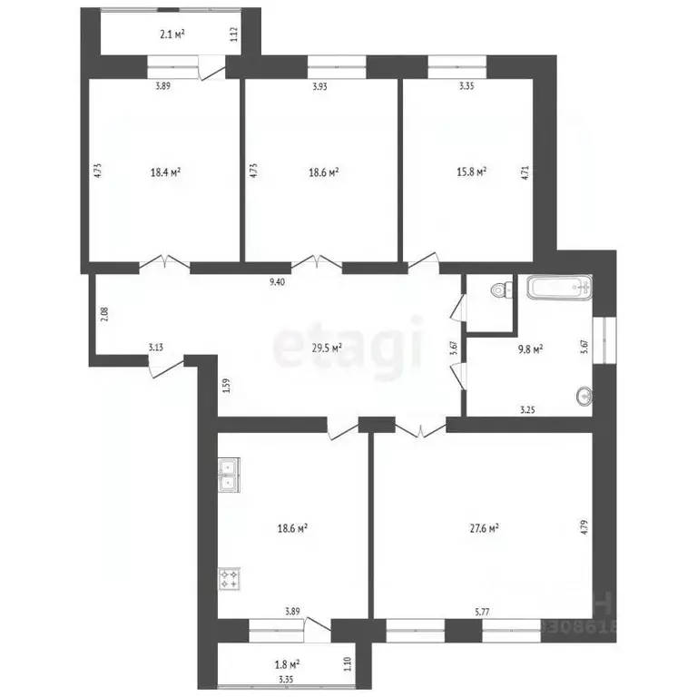 4-к кв. Омская область, Омск ул. 16-й Военный городок, 417/1 (139.7 м) - Фото 2