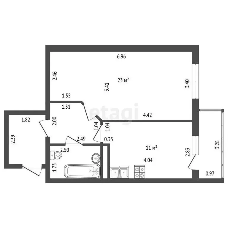 1-комнатная квартира: Кудрово, Европейский проспект, 18к1 (46.7 м) - Фото 0
