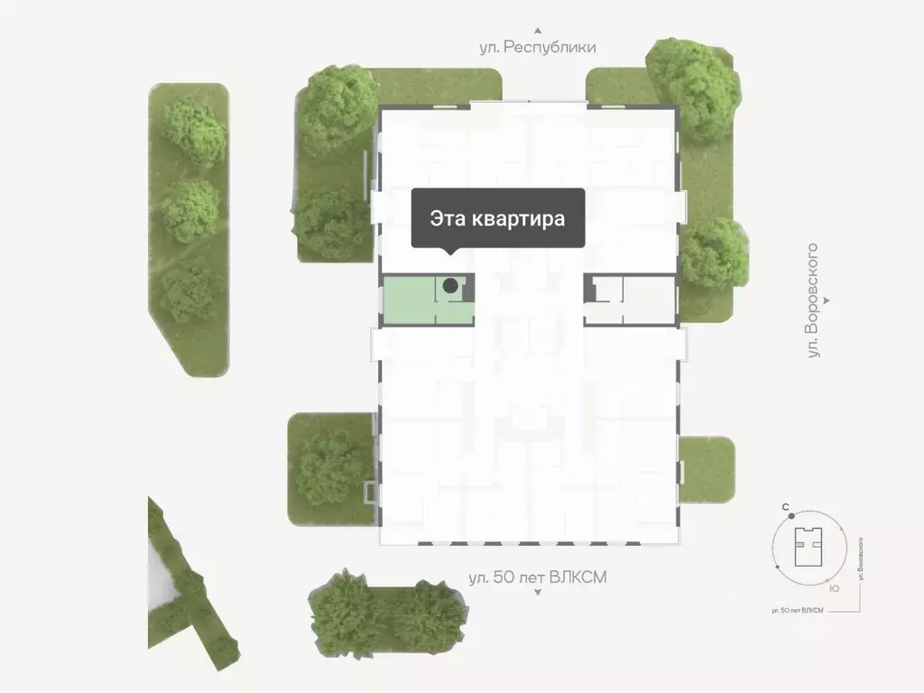Студия Тюменская область, Тюмень ул. Республики, 204к17 (21.8 м) - Фото 2