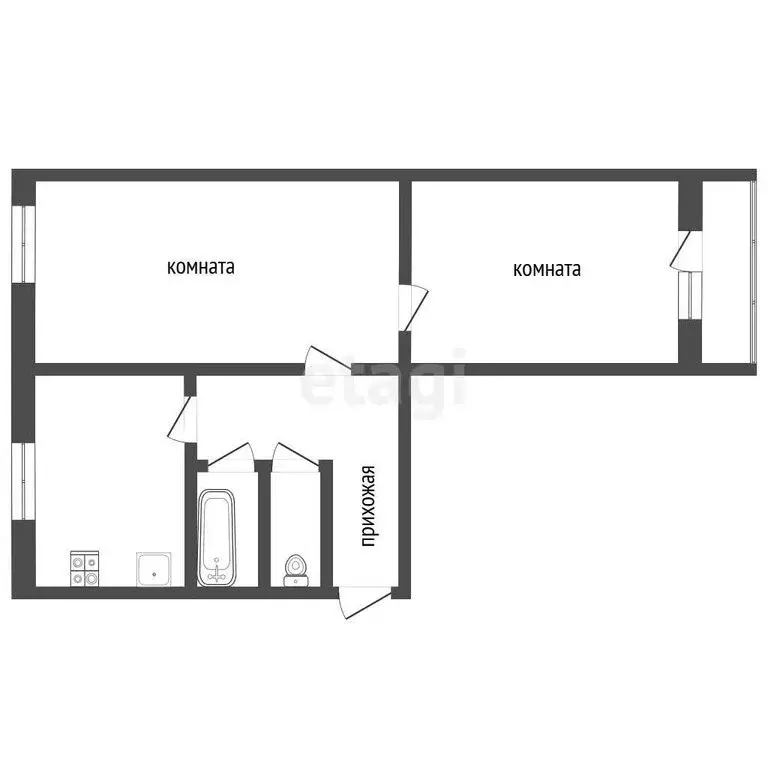 2-комнатная квартира: Верхняя Салда, улица Воронова, 12к1 (45 м) - Фото 0