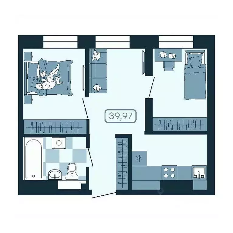 2-к кв. Приморский край, Владивосток ул. Борисенко (39.97 м) - Фото 1