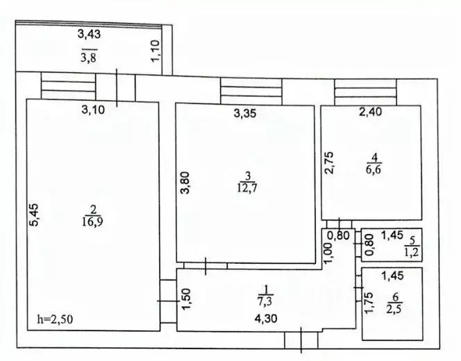 2-к кв. Оренбургская область, пос. Саракташ ул. Мира, 1 (47.2 м) - Фото 2