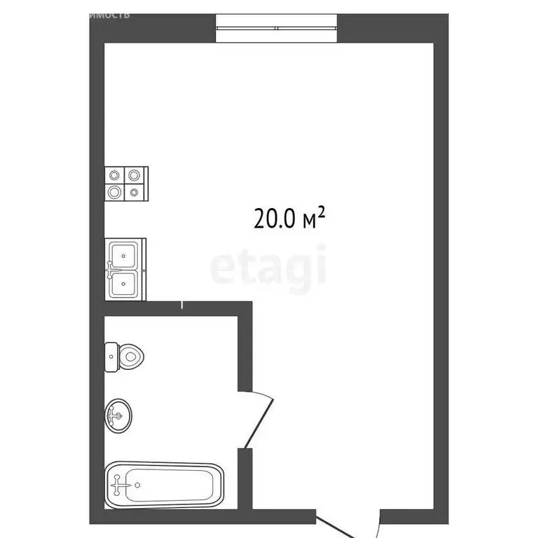 Квартира-студия: Тамань, улица Лебедева, 38А (22 м) - Фото 0