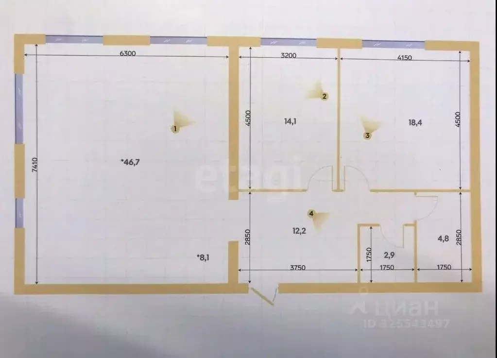 2-к кв. Тюменская область, Тюмень ул. Республики, 204к11 (99.1 м) - Фото 2