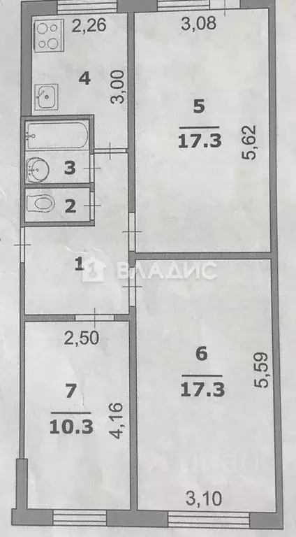 3-к кв. Белгородская область, Белгород ул. Мокроусова, 5А (61.7 м) - Фото 1