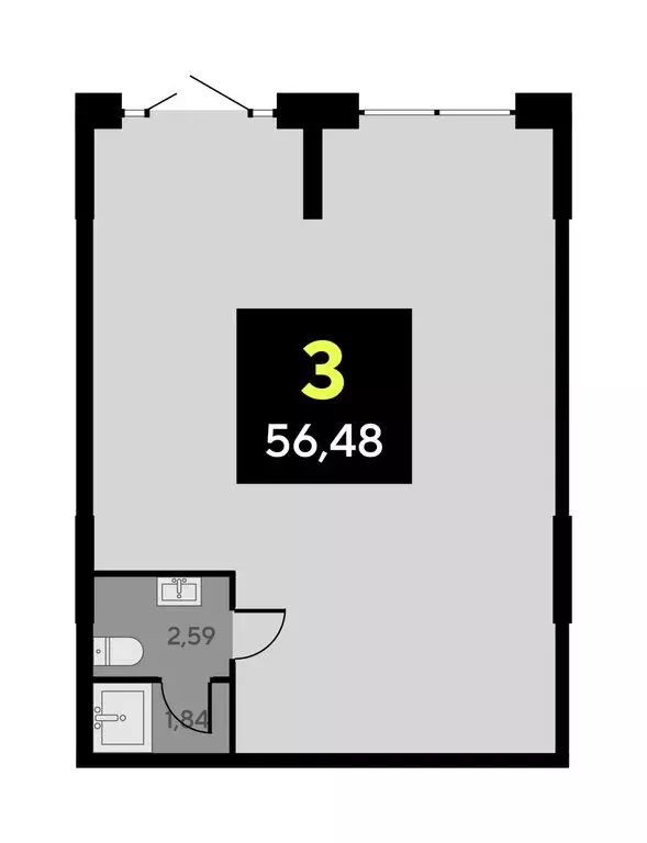 Помещение свободного назначения (56.48 м) - Фото 1